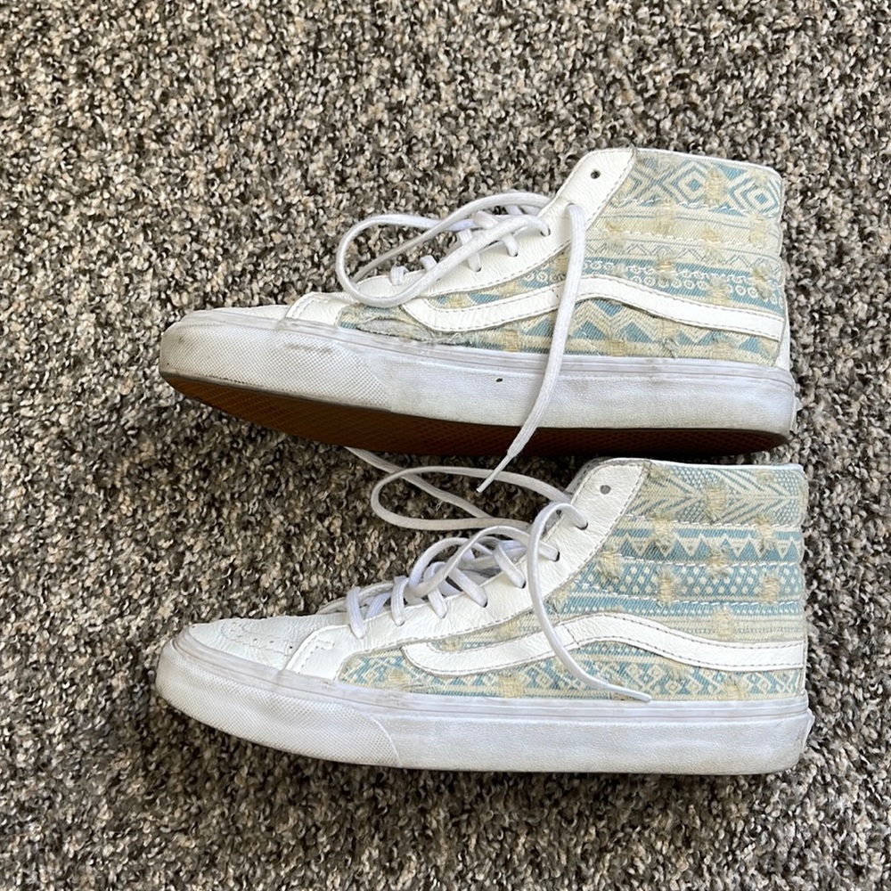 High top denim pattern Vans Women’s Size 7.5